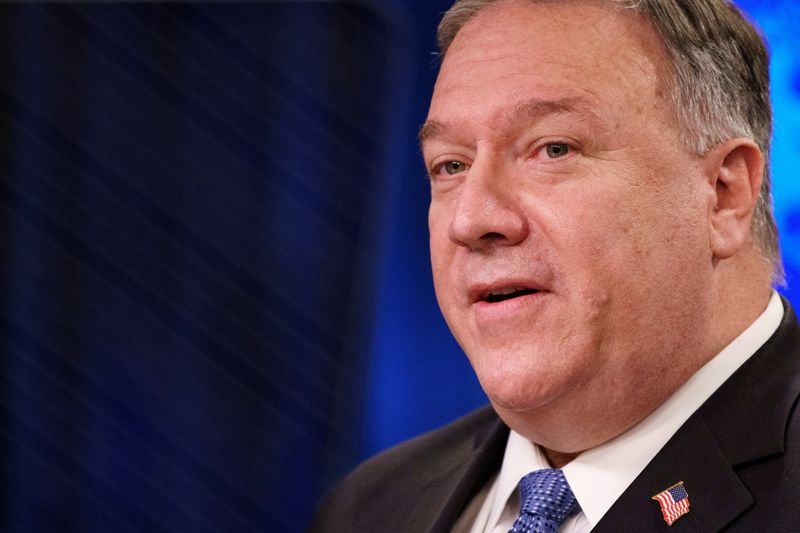 U.S. Secretary of State Mike Pompeo gives a briefing to