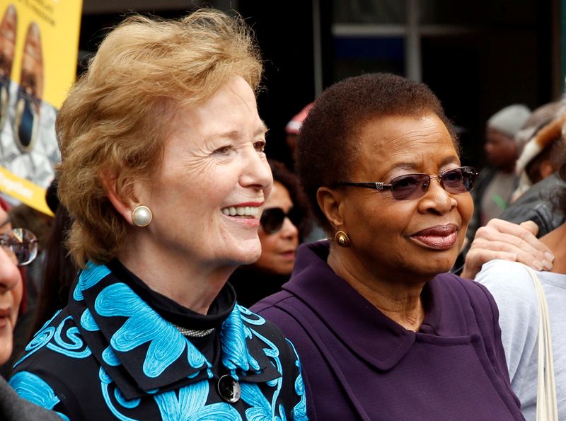 FILE PHOTO: Former Irish President Mary Robinson and Graca Machel,