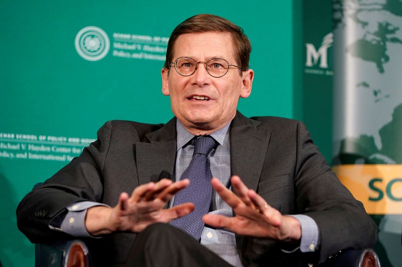 FILE PHOTO: Former CIA acting director Michael Morell speaks on