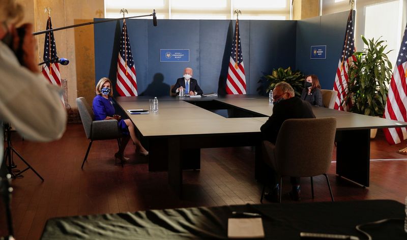 U.S. President-elect Joe Biden meets with Speaker Pelosi and Minority