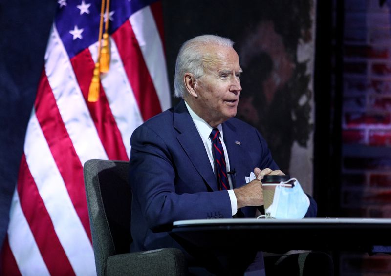 FILE PHOTO: U.S. President-elect Joe Biden attends briefing on national