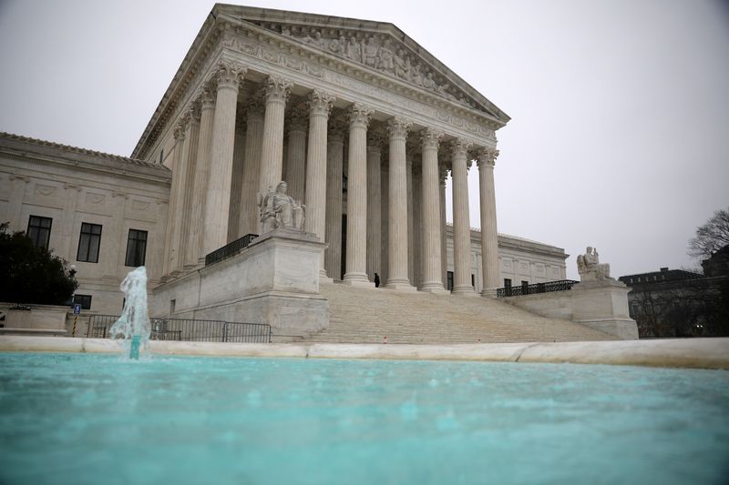 FILE PHOTO: The United States Supreme Court during a rain