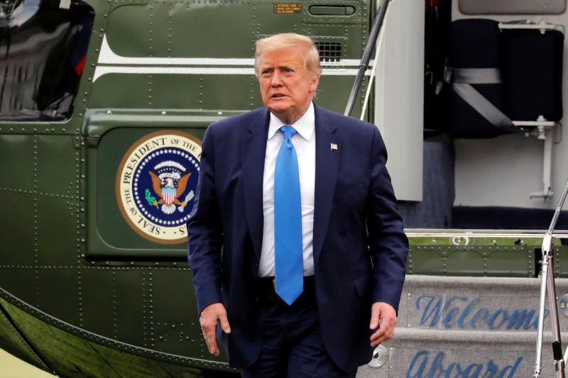 President Donald Trump returns from the Walter Reed National Military
