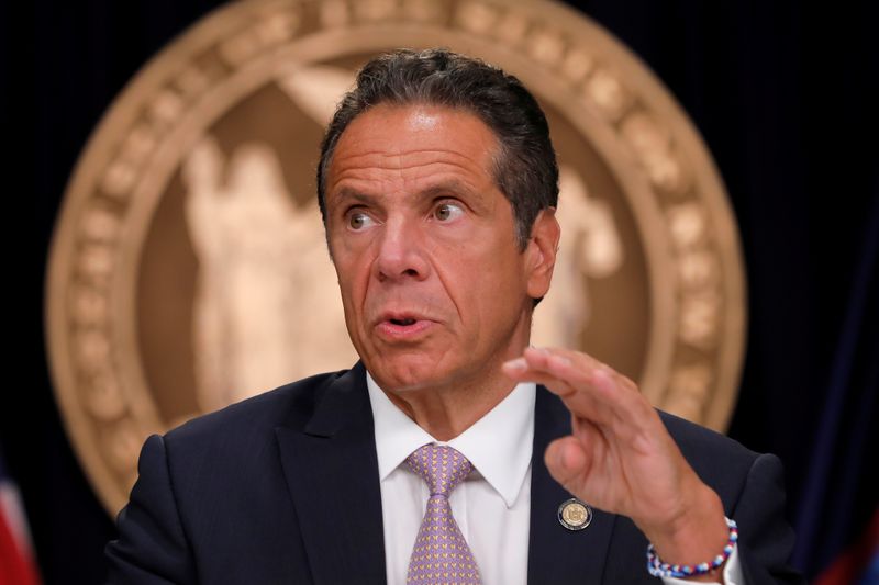 New York Governor Andrew Cuomo holds daily briefing following the