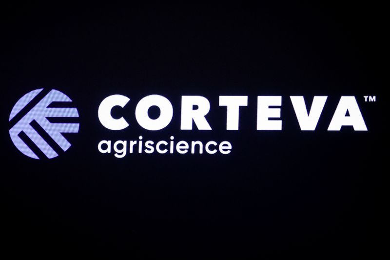 FILE PHOTO: The logo for Corteva Agriscience, a former division
