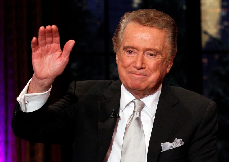 FILE PHOTO: Television host Regis Philbin waves goodbye during his
