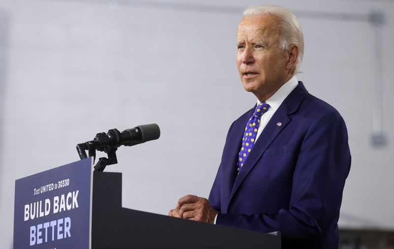 FILE PHOTO: Democratic presidential candidate Joe Biden holds campaign event