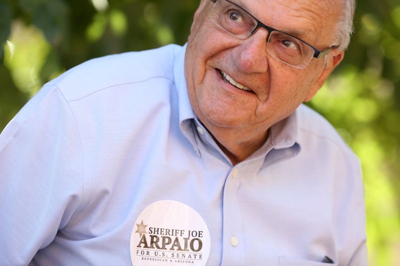 FILE PHOTO: Former Sheriff Joe Arpaio campaigns in Wickenburg