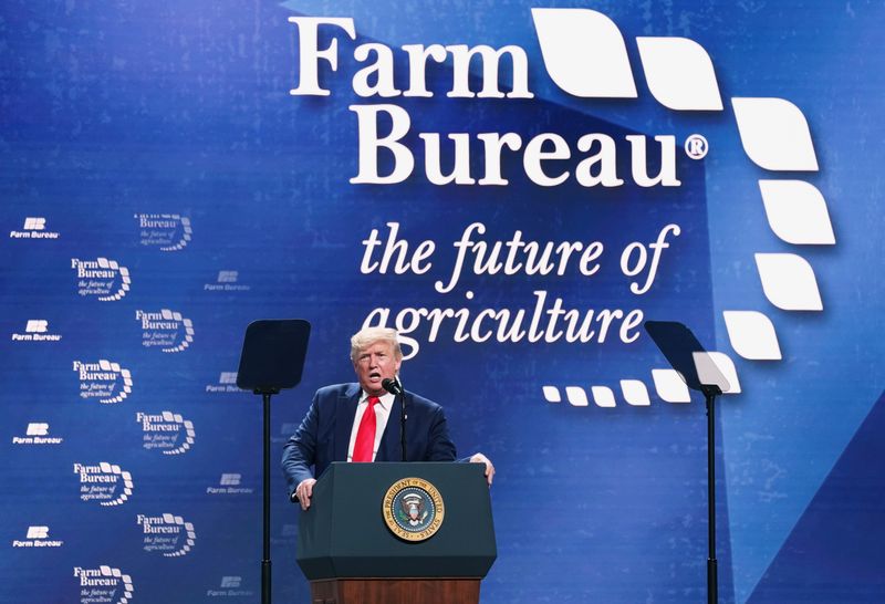 FILE PHOTO: U.S. President Trump speaks at the American Farm
