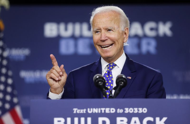 FILE PHOTO: Democratic presidential candidate Joe Biden holds campaign event