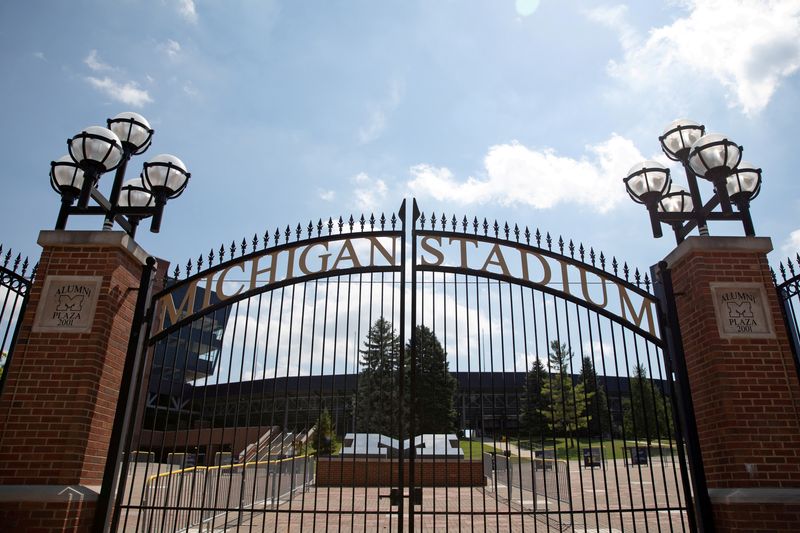 FILE PHOTO: A view outside of Michigan Stadium on the