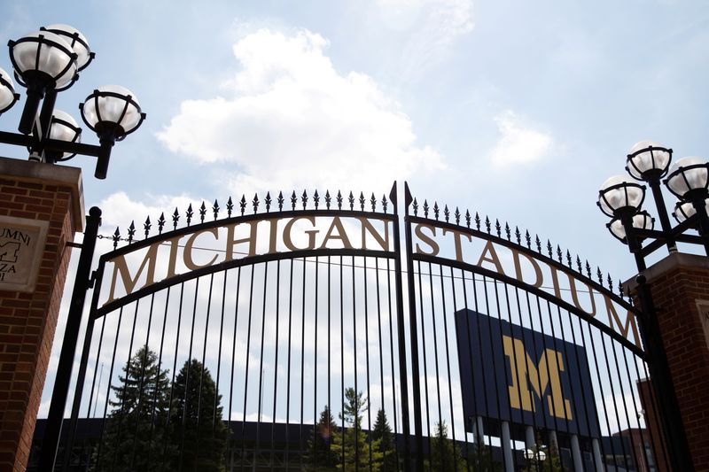 FILE PHOTO: The main entrance to Michigan Stadium on the