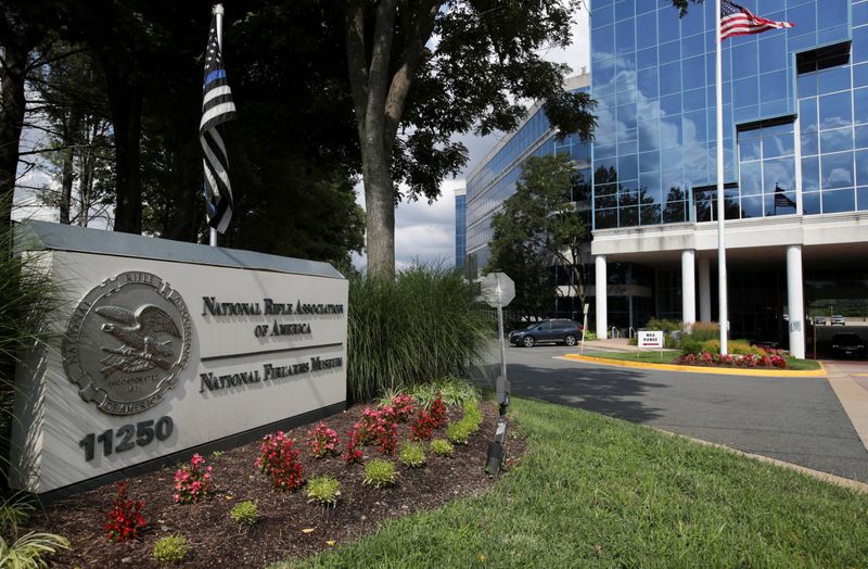 A general view shows the National Rifle Association (NRA) headquarters,