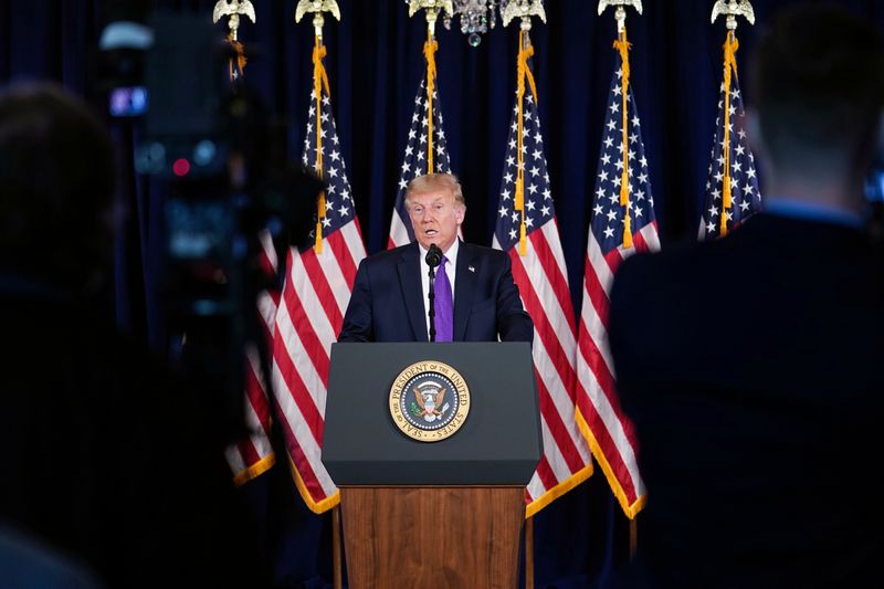 President Donald Trump Delivers Remarks at a Bedminster News Conference