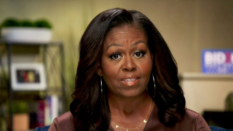 Former first lady Michelle Obama addresses the all virtual 2020