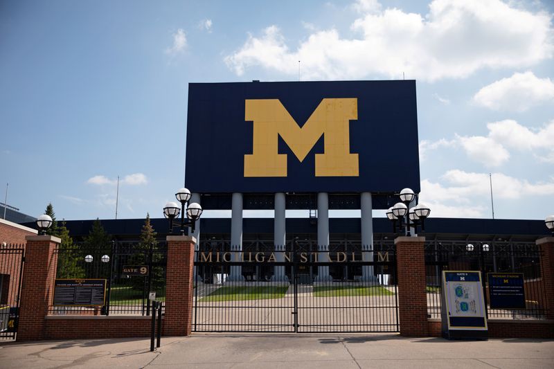 FILE PHOTO: An entrance to Michigan Stadium is seen on