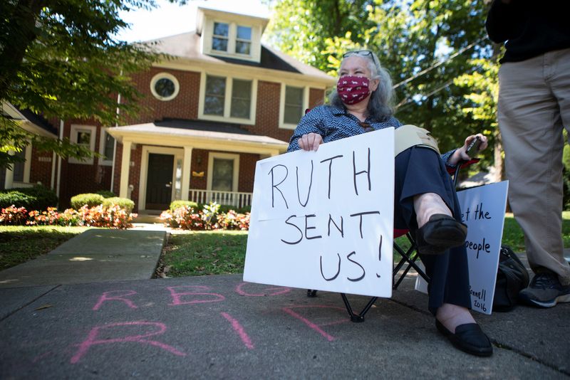 Protesters gather to oppose U.S. Senate Majority Leader Mitch McConnell