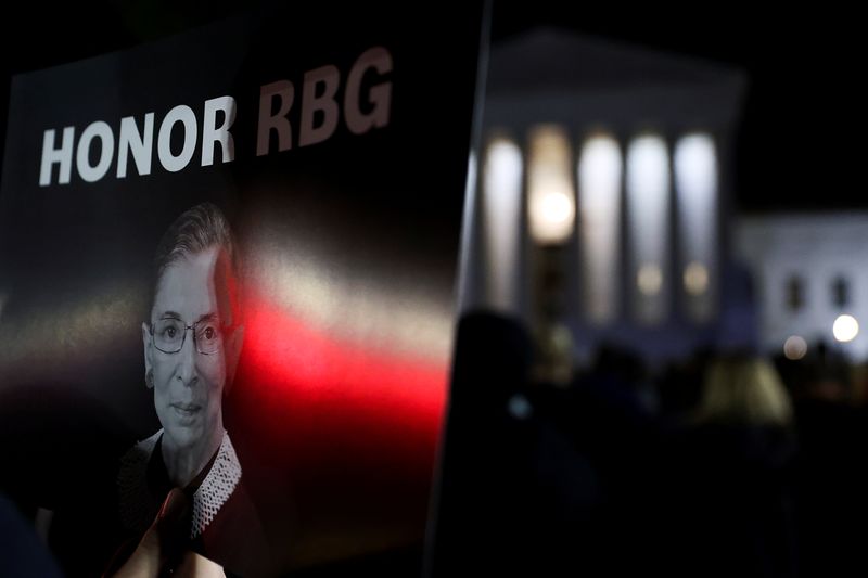 Vigil following the death of Supreme Court Justice Ruth Bader