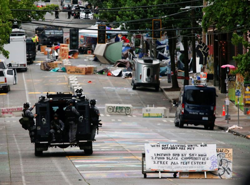 FILE PHOTO: Seattle Police retake the CHOP area in Seattle