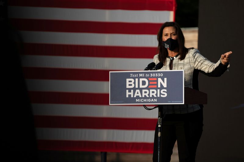 Democratic vice presidential nominee Harris campaigns in Michigan