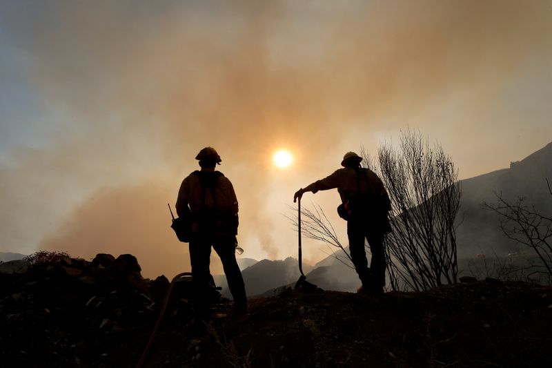 The Bobcat Fire burns near Mount Wilson in the Angeles