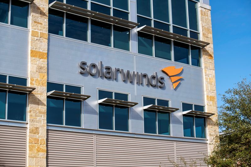 FILE PHOTO: Exterior view of SolarWinds headquarters in Austin
