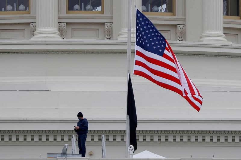 U.S. flag flown at half staff at the U.S. Capitol