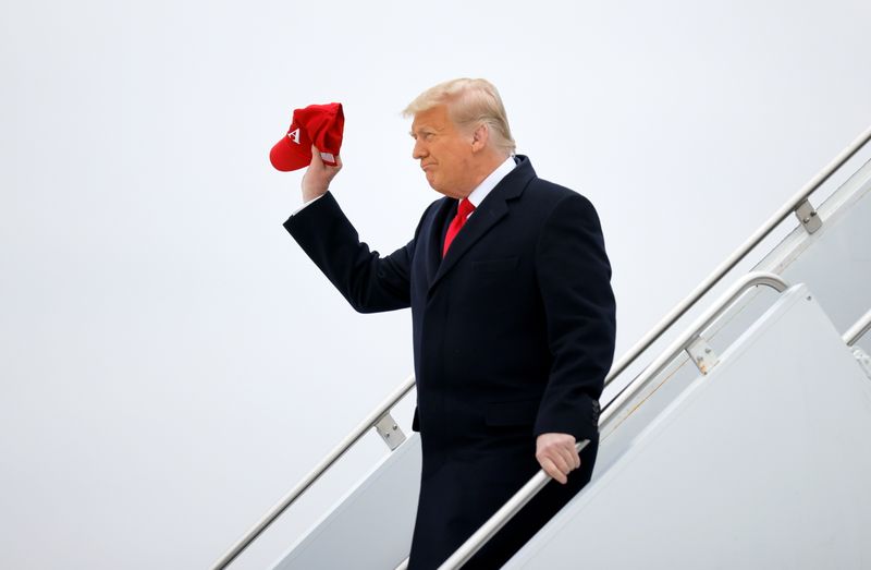 U.S. President Donald Trump arrives in Texas