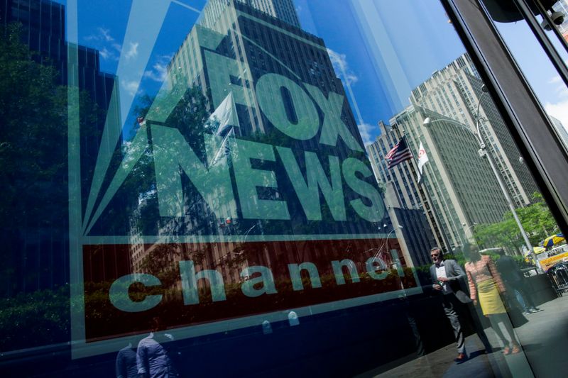 FILE PHOTO:  A Fox News channel sign is seen