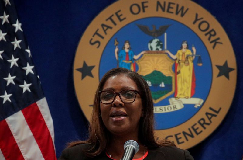 FILE PHOTO: New York State Attorney General Letitia James speaks