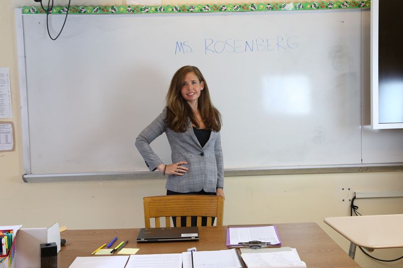 New York City teacher Sari Rosenberg poses for a photograph