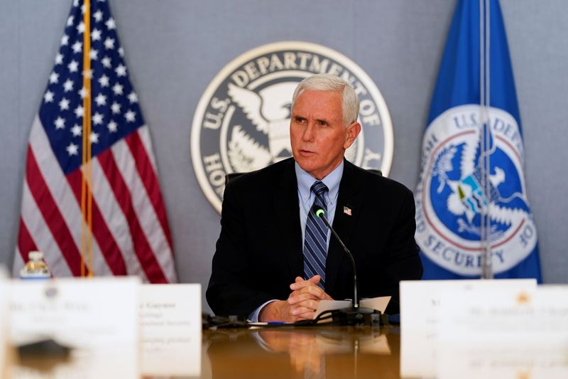 Vice President Mike Pence speaks during a briefing about the