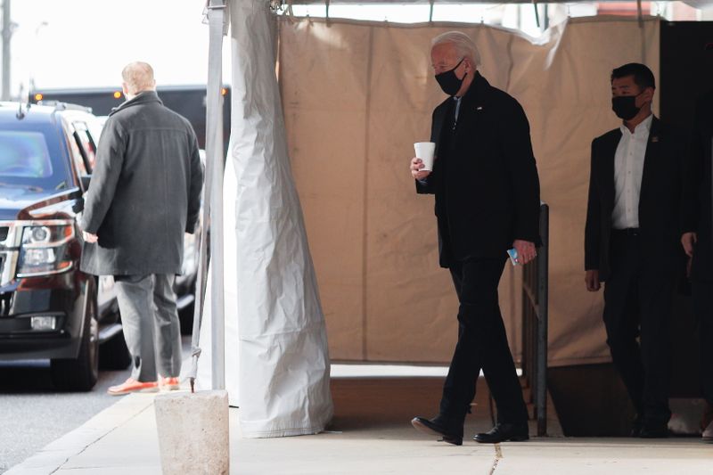 Joe Biden leaves The Queen theatre in Wilmington