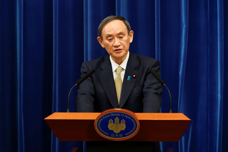 FILE PHOTO:  Japan’s PM Suga holds a news conference