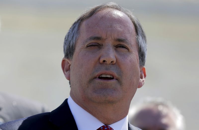 FILE PHOTO:  Texas Attorney General Paxton speaks outside the