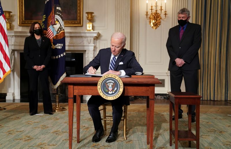 U.S. President Joe Biden speaks about administration plans to confront