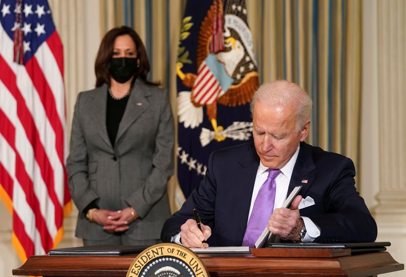 FILE PHOTO: Biden signs executive orders on his racial equity