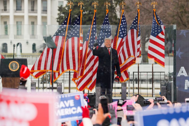 FILE PHOTO: U.S. President Donald Trump holds a rally to