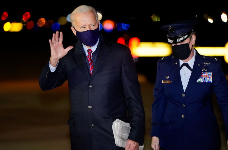 U.S. President Biden arrives for weekend travel to Delaware, at