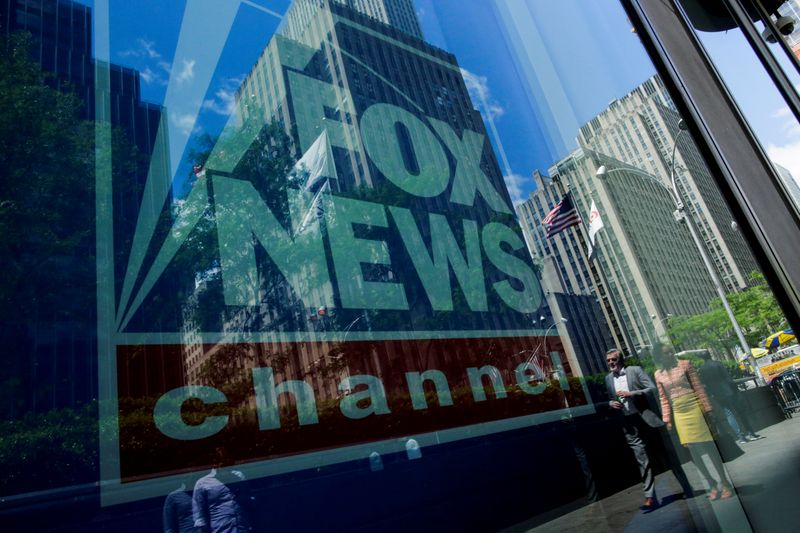 FILE PHOTO: A Fox News channel sign is seen at
