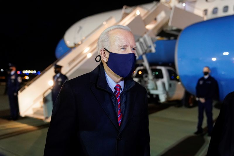 U.S. President Biden arrives for weekend travel to Delaware, at