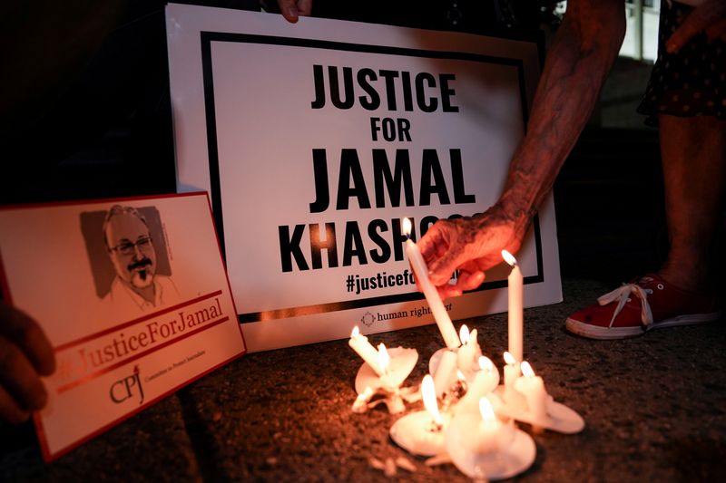 Vigil is held at Saudi Embassy for Journalist Jamal Khashoggi