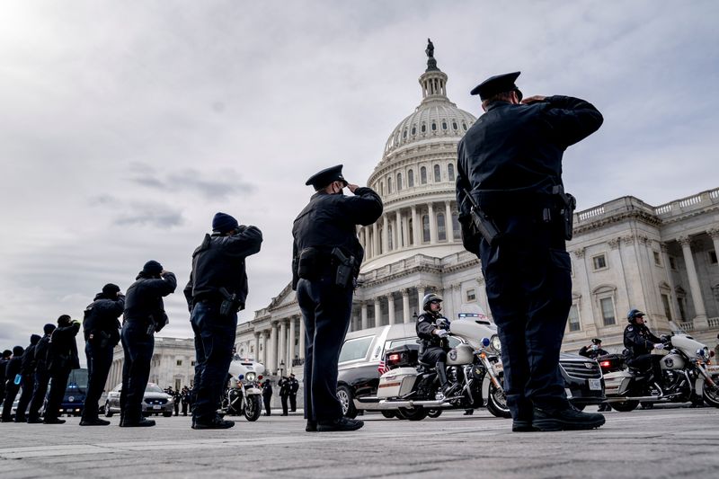 U.S. Capitol Police officer Brian D. Sicknick lies in honor,