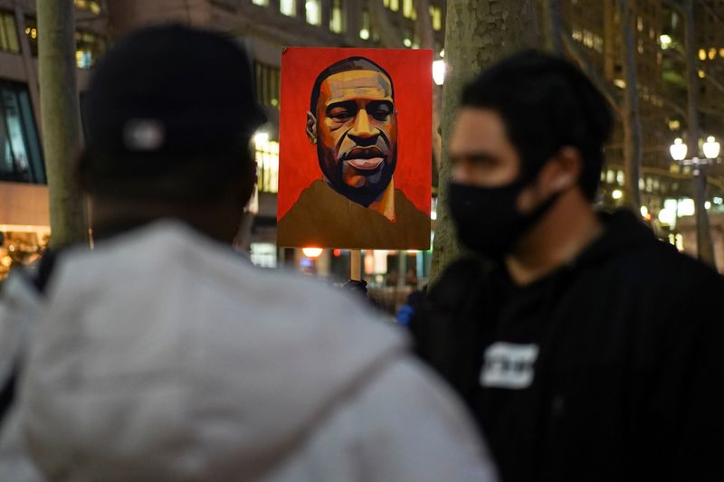 Demonstrators take part in a Justice for George Floyd protest,