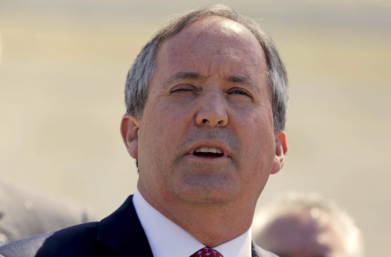 Texas Attorney General Paxton speaks outside the U.S. Supreme Court