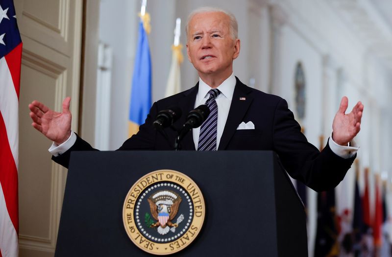 FILE PHOTO: U.S. President Biden delivers an address to the