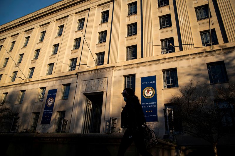 FILE PHOTO: The U.S. Department of Justice Building is pictured