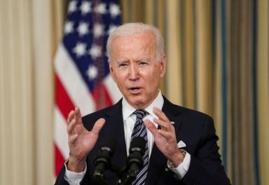 U.S. President Biden discusses implementation of American Rescue Plan at