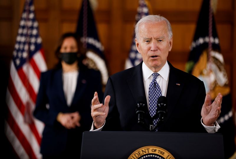 U.S. President Biden speaks with Asian-American leaders at Emory University