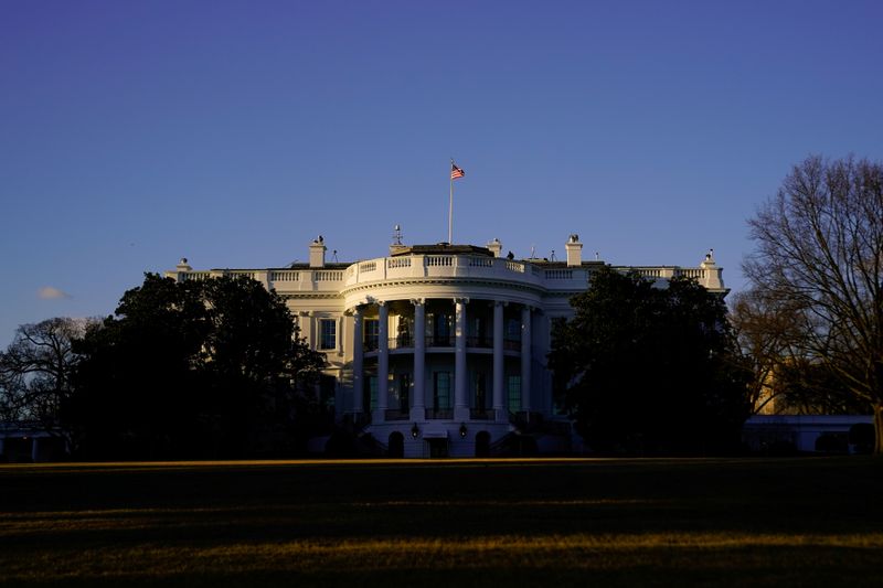 FILE PHOTO: The White House is seen at sunset in
